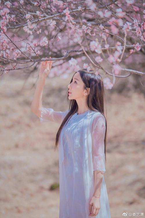 娄艺潇唯美写真 一袭白裙长发及腰画面美