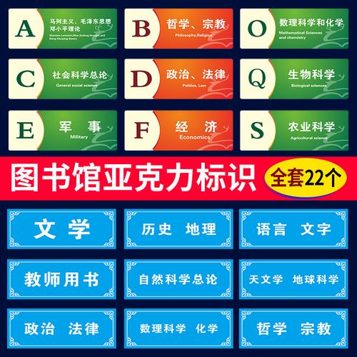 特价书店图书分类标识牌_亚克力图书馆分类指示牌温馨提示牌贴学校