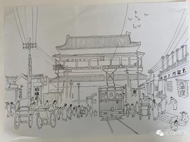 手绘百余幅老北京街景图,他用画笔还原老北京历史风貌