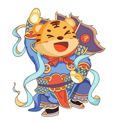 png素材门神老虎元素新年2022虎年吉祥威风虎年新年春节2022年门神