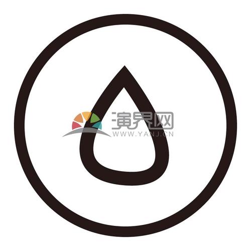 黑白创意水滴矢量线性图标素材