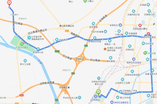 山东日照火车西站途经公交车路线乘坐点及其运行时间