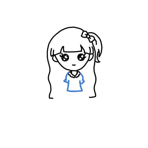 女孩的简单画法 - 可爱的卡通女孩简笔画