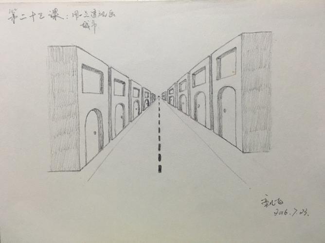 这个城市不让人满意.学会一个消失点的重要性.不用尺完成手绘风格.