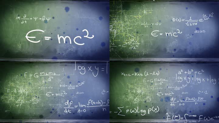 研究大学物理黑板-视觉辅助数字数学公式数学符号 vjshi网是素材交易