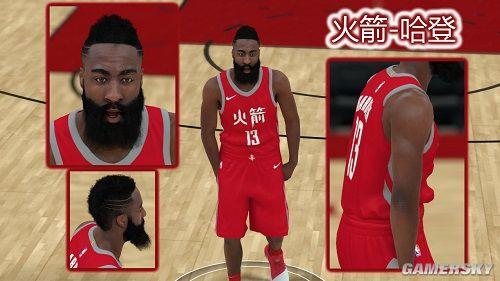 《nba2k18》火箭队詹姆斯哈登最新身形mod