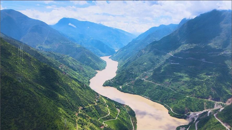 4k航拍云南金沙江自然风光