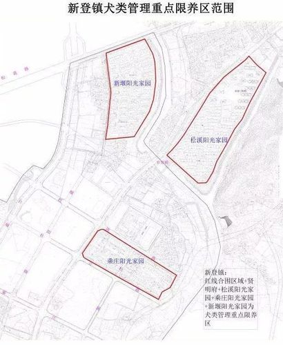 犬类管理重点限养区范围公布,城区,新登,龙门都有红线!