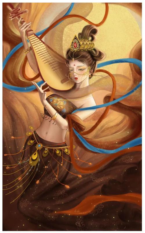 仙气飘飘的飞天仙女古风插画