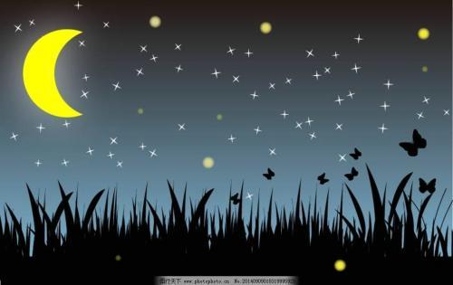 星星夜空简笔画闪图