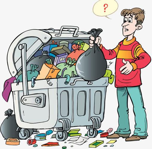 肮脏垃圾箱插画