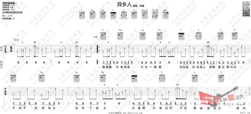 《异乡人》吉他谱