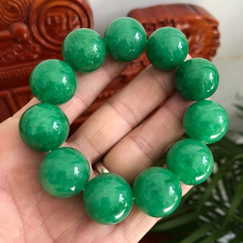 天然正品帝王绿干青翡翠手链男女满色铁龙生翡翠佛珠圆珠手串