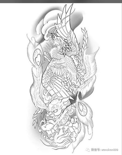凤凰纹身手稿 纹身图案 凤凰纹身素材