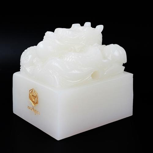 玉器加工电视购物定做阿富汗白玉玉玺中国申