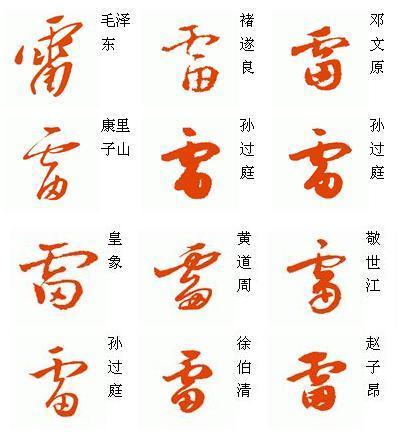 雷 字的草书