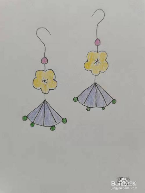 最后,涂上漂亮的颜色,耳坠简笔画,你学会了吗?