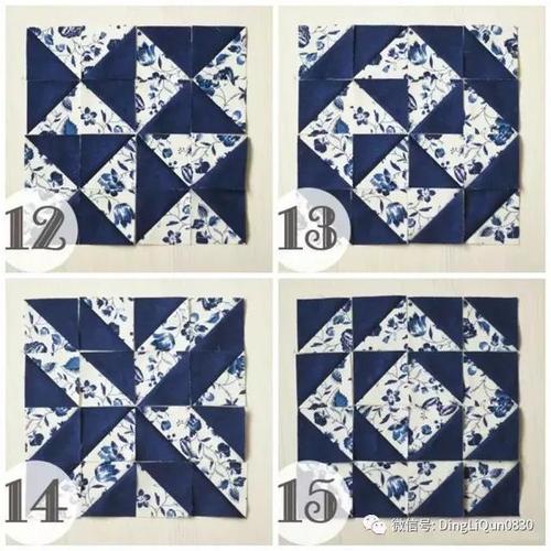 「拼布教程」25种布局三角形的方法图