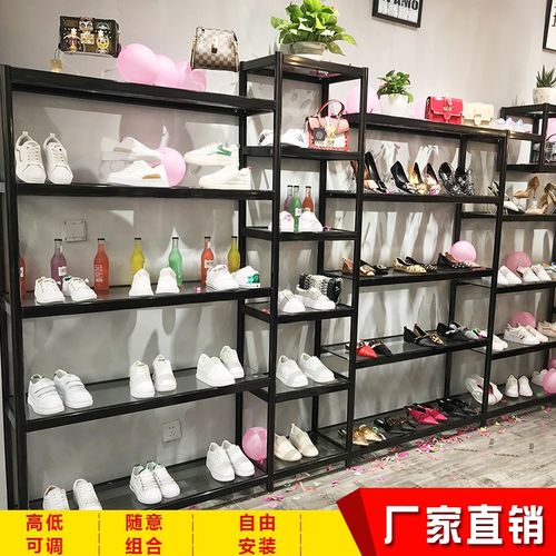 鞋店货架玻璃_服装店鞋包鞋店鞋架展示架玻璃货架多层创意卖鞋商铺
