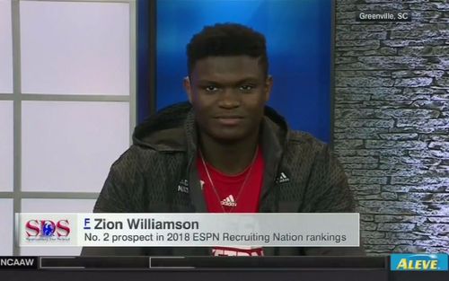 2018届野兽前锋zion williamson做客sportscenter