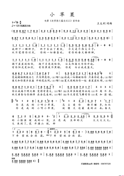 《小苹果》原创歌曲简谱,通俗歌曲,国语歌曲谱,王太利作词 王太利作曲