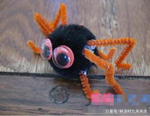 毛绒铁丝创意制作个性蜘蛛戒指