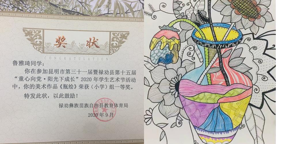 禄劝县第十五届2020学年则黑中心小学学生艺术节美术比赛表彰