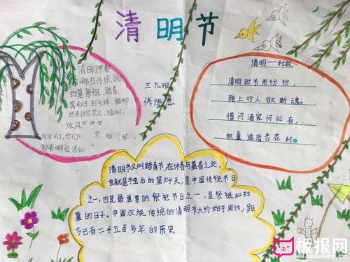小学生清明节手抄报图片,清明节