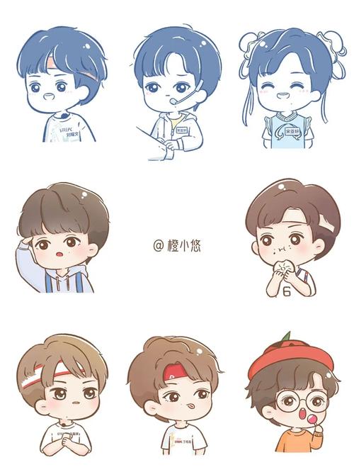 tnt时代少年团丨q版可爱头像简笔画合集_时代少年团_简笔画_头像_环球