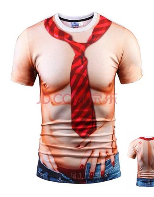 鸟假肌肉腹肌搞笑整蛊短t恤年会服装男cosplay假腹胸肌表演道具衣服