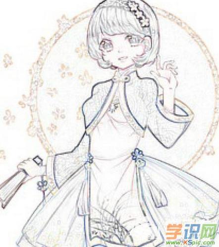 卡通画人物女铅笔画