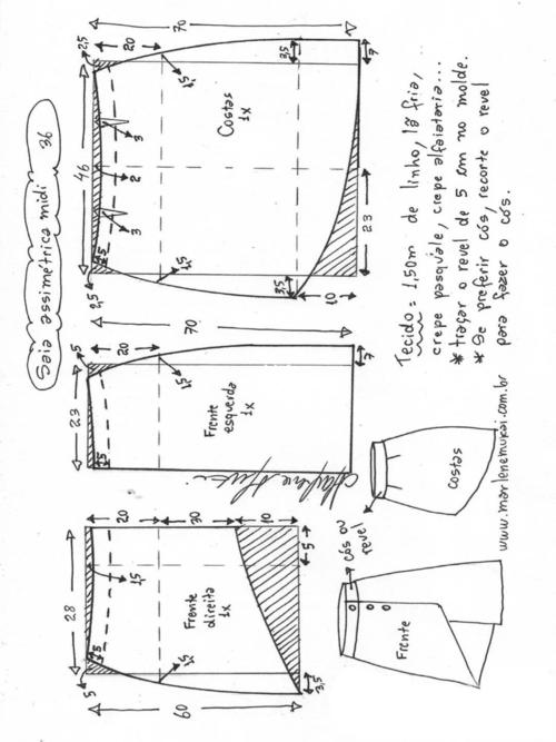 图纸|女生不规则a字半身裙裁剪图分享