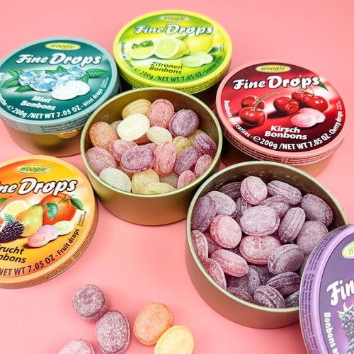 德国进口woogie牌综合水果味200g铁盒盒装水果糖果