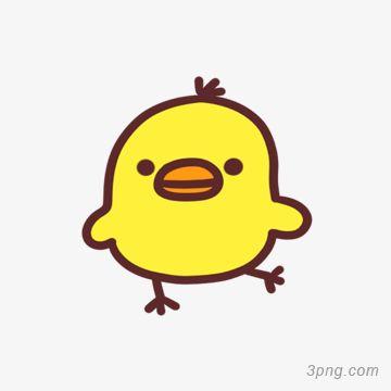 可爱的小黄鸭png素材透明免抠图片卡通手绘