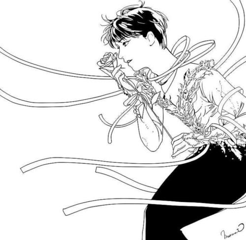 橡皮章素材/黑白线稿/羽生结弦/文字动漫