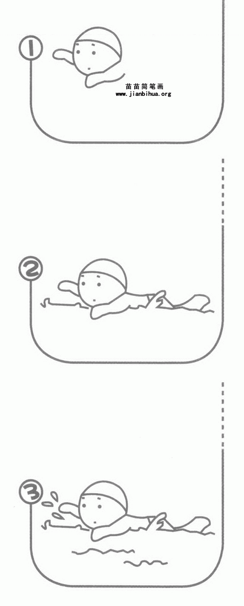 游泳运动员简笔画怎么画图解