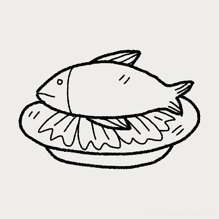 鱼肉儿童简笔画