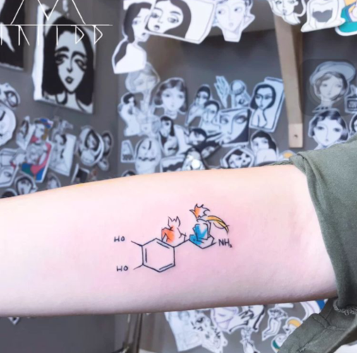 多巴胺化学分子纹身图案大全 多巴胺纹身有什么寓意(2