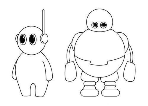 机器人简笔画3方形变变变