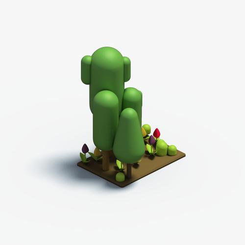 树苗创意树木模型