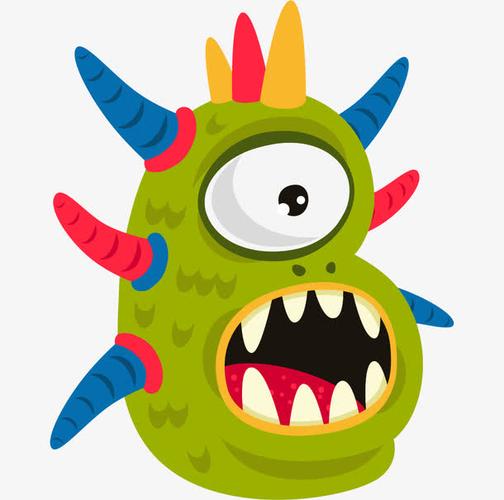 卡通怪兽英文字母c