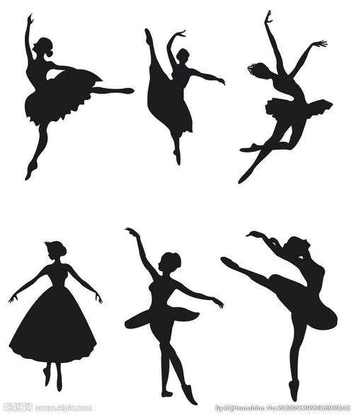 舞蹈跳舞女孩插画剪影图片