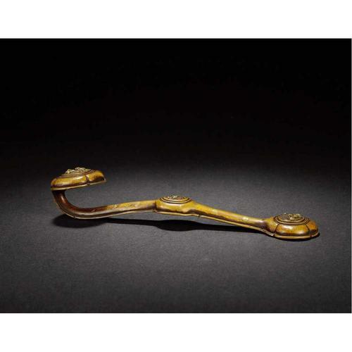 清铜鎏金洒金如意