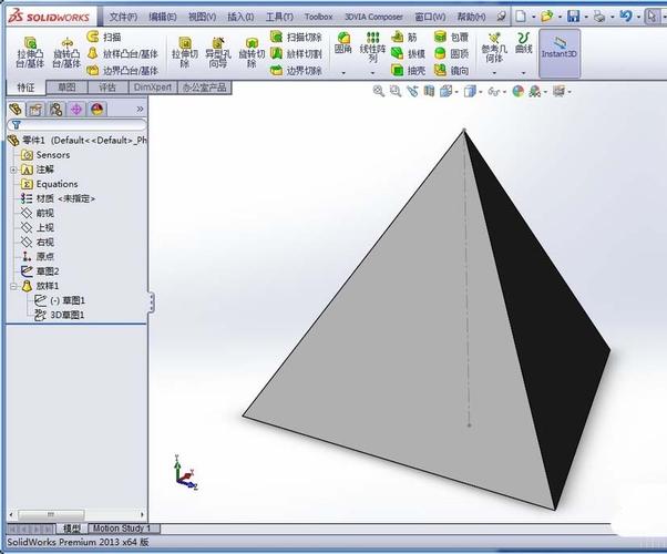如何通过solidworks绘制正四面体模型?