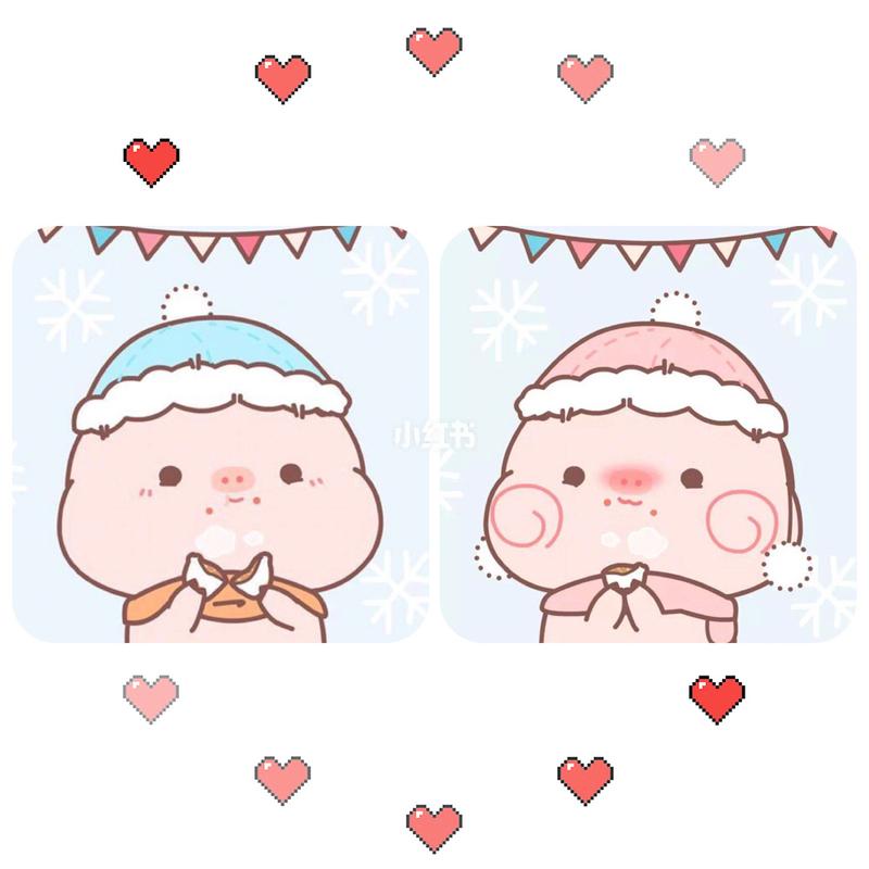 新一年 猪猪情侣头像 猪年猪猪情侣头像 卡通情侣头像 都好可爱的哇