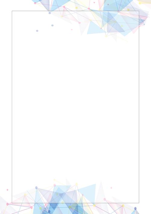 彩色简约唯美几何商务背景信纸word模板