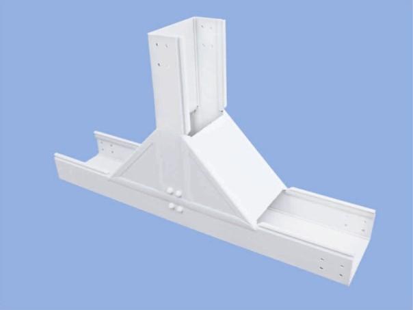 供应施展槽式下垂直三通桥架 合金塑料阻燃电缆桥架