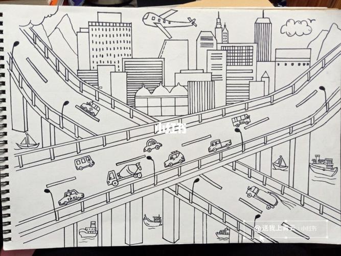 城市交通场景构图