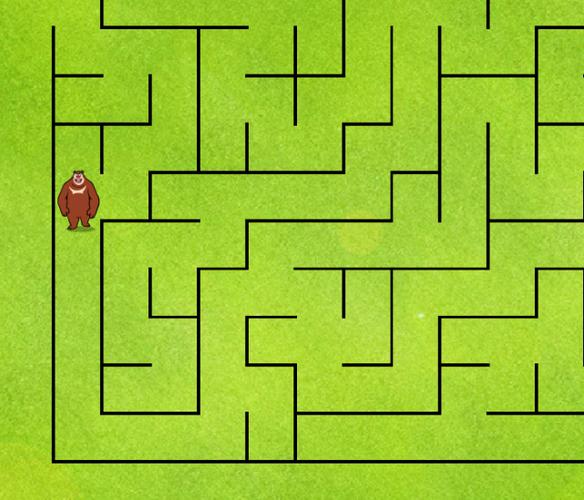 小游戏熊大迷宫乐,简单益智,操作有趣