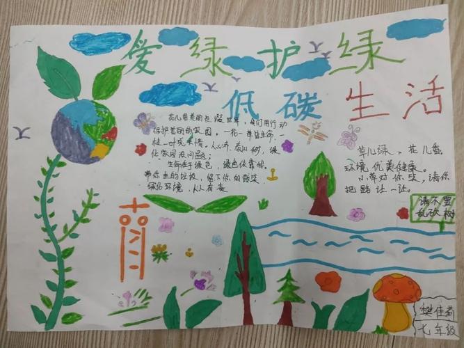 茅坪学校"爱绿护绿 低碳生活"手抄报作品展